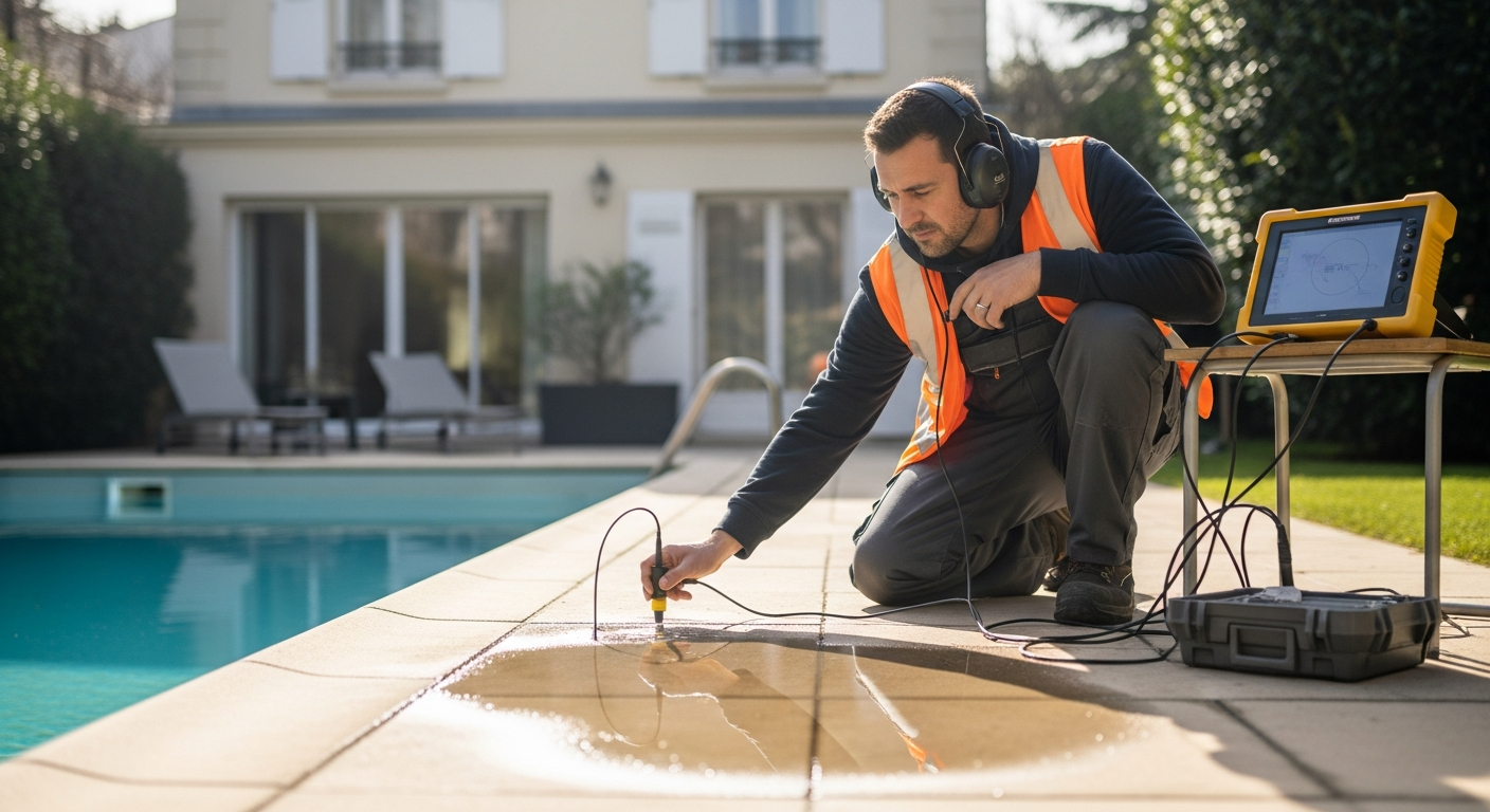 Fuite Piscine Paris (75) & IDF : Détection Expert & Réparation 2026