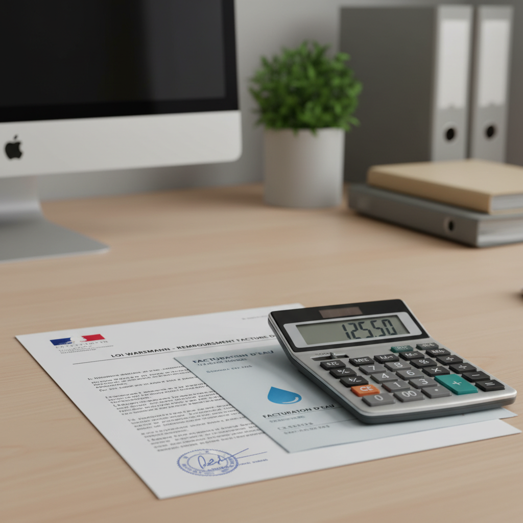 Document loi Warsmann avec facture d'eau et demande de remboursement surconsommation