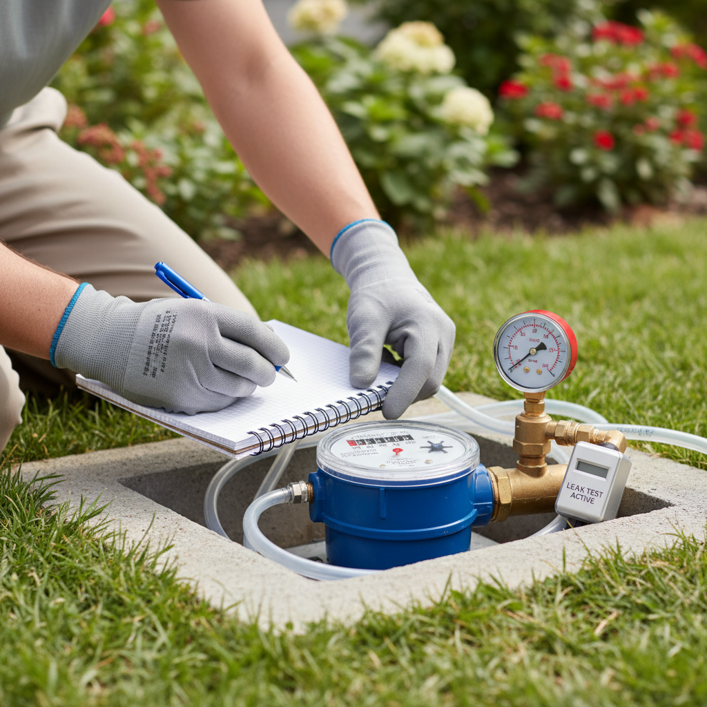 Test du compteur d'eau pour détecter une fuite invisible avec relevé des index
