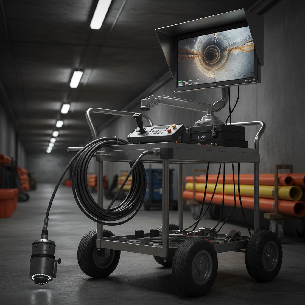 Équipement professionnel de caméra endoscopique pour inspection de canalisations avec moniteur et câble