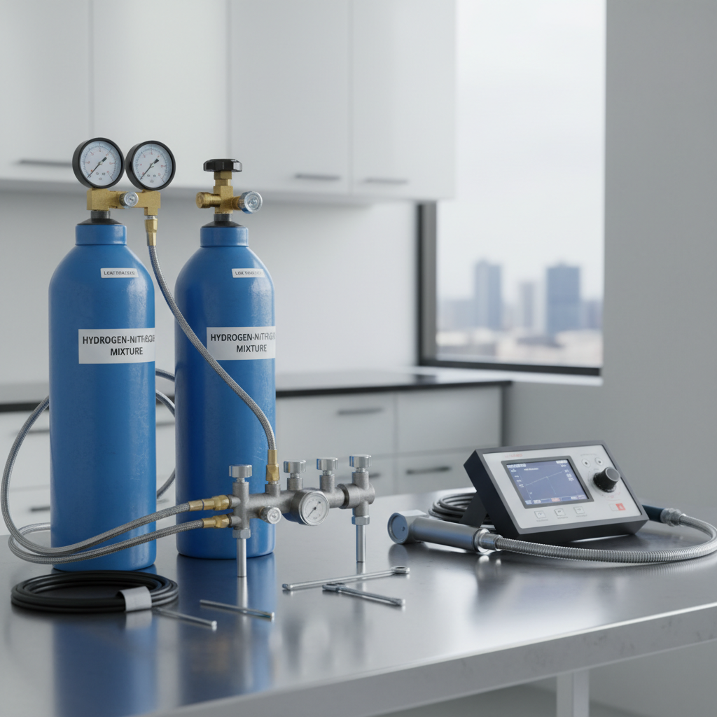 Équipement professionnel de détection par gaz traceur : bouteilles, manomètres et sonde de détection